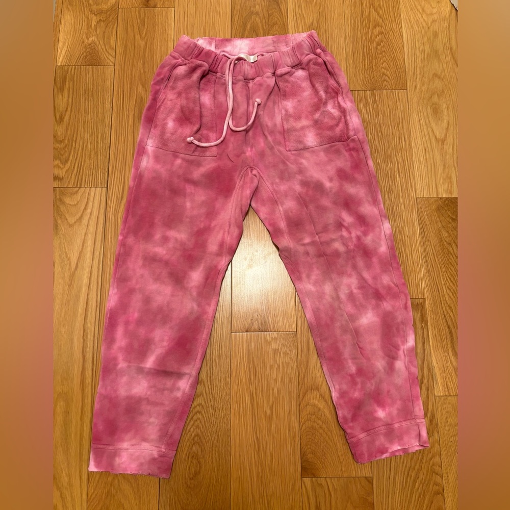 LoveShackFancy pink tie dye sweatpants
